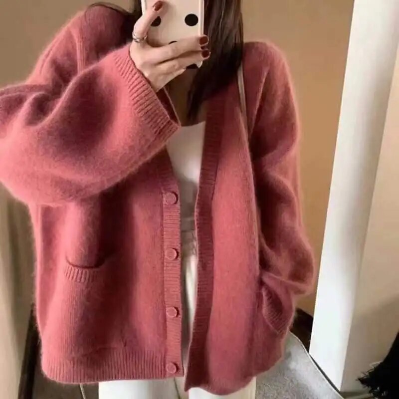 Street-Wave Knit Cardigan With Button Front For Women Oversized Cozy Chic Wardrobe Essential