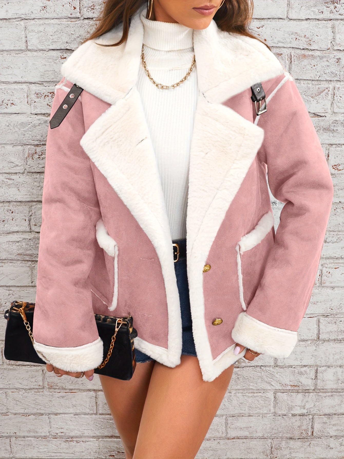 Street-Wave Women Winter Jacket With Cozy Sheep Fur Collar For Warmth And Trendy Style
