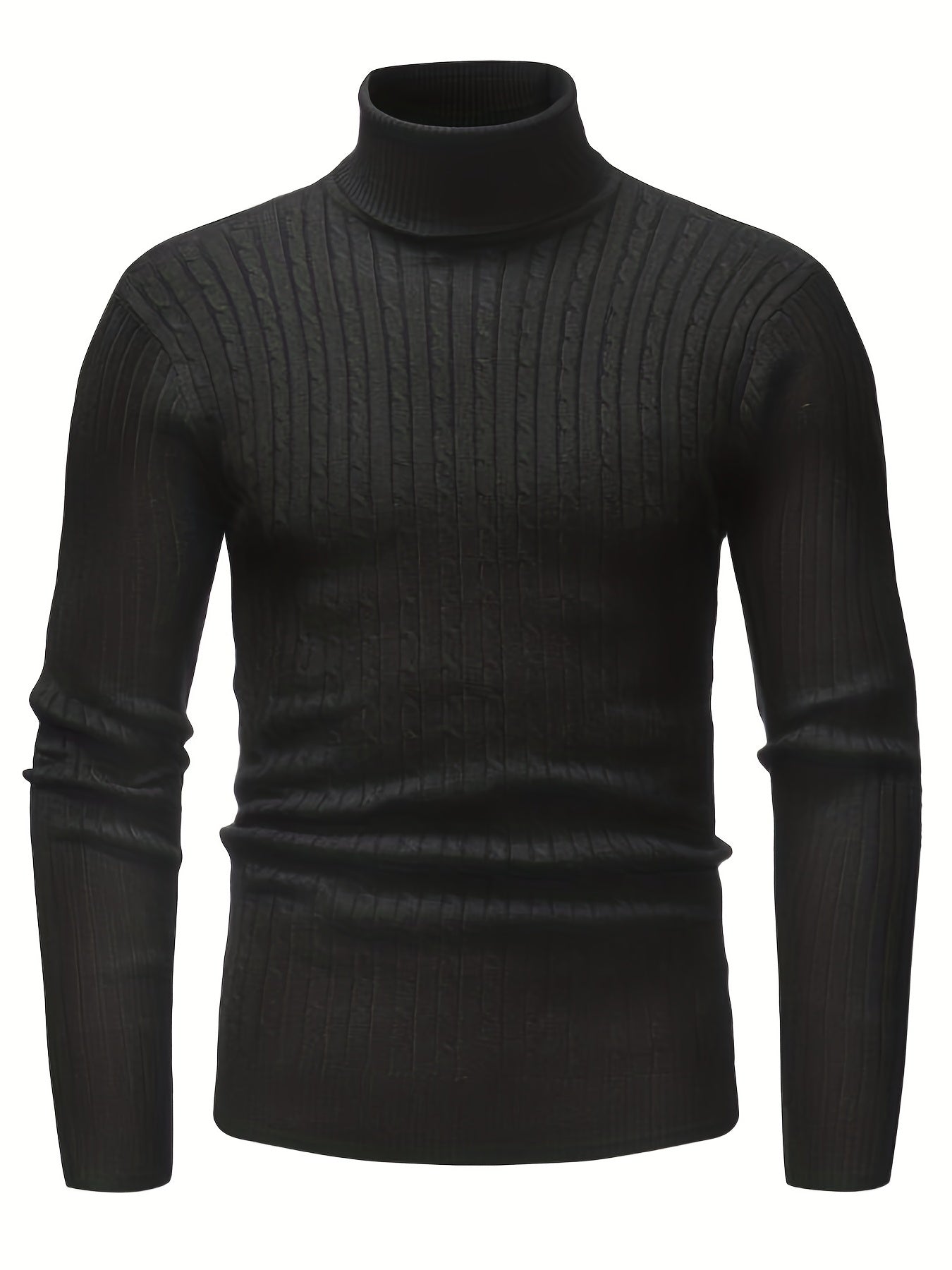 Street-Wave Cable Knit Rollneck Sweater For Men Soft Warm Winter Essential Cozy Everyday
