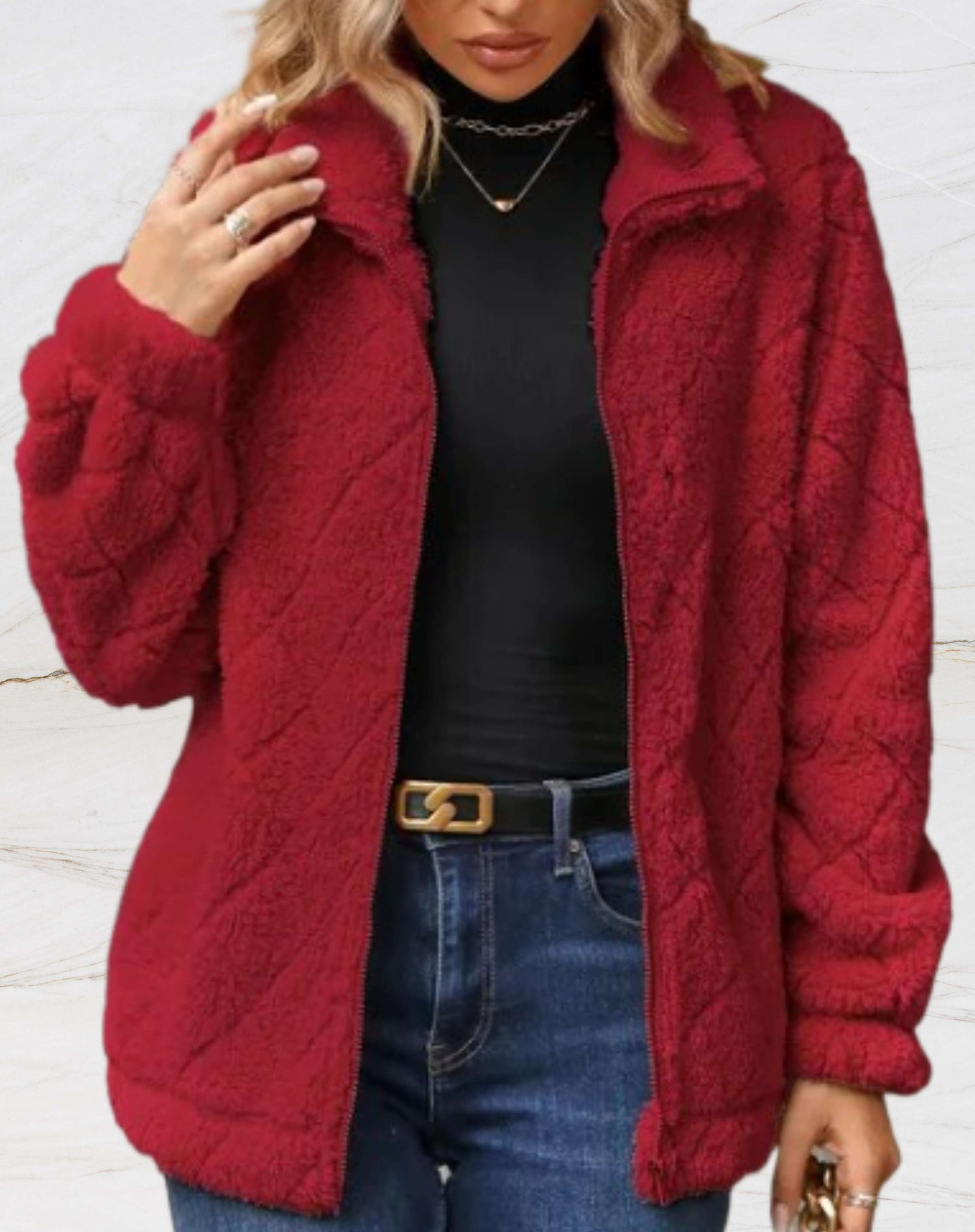 Street-wave Pink Teddy Coat Cozy Faux Fur Winter Jacket For Women Premium Stylish Warmth