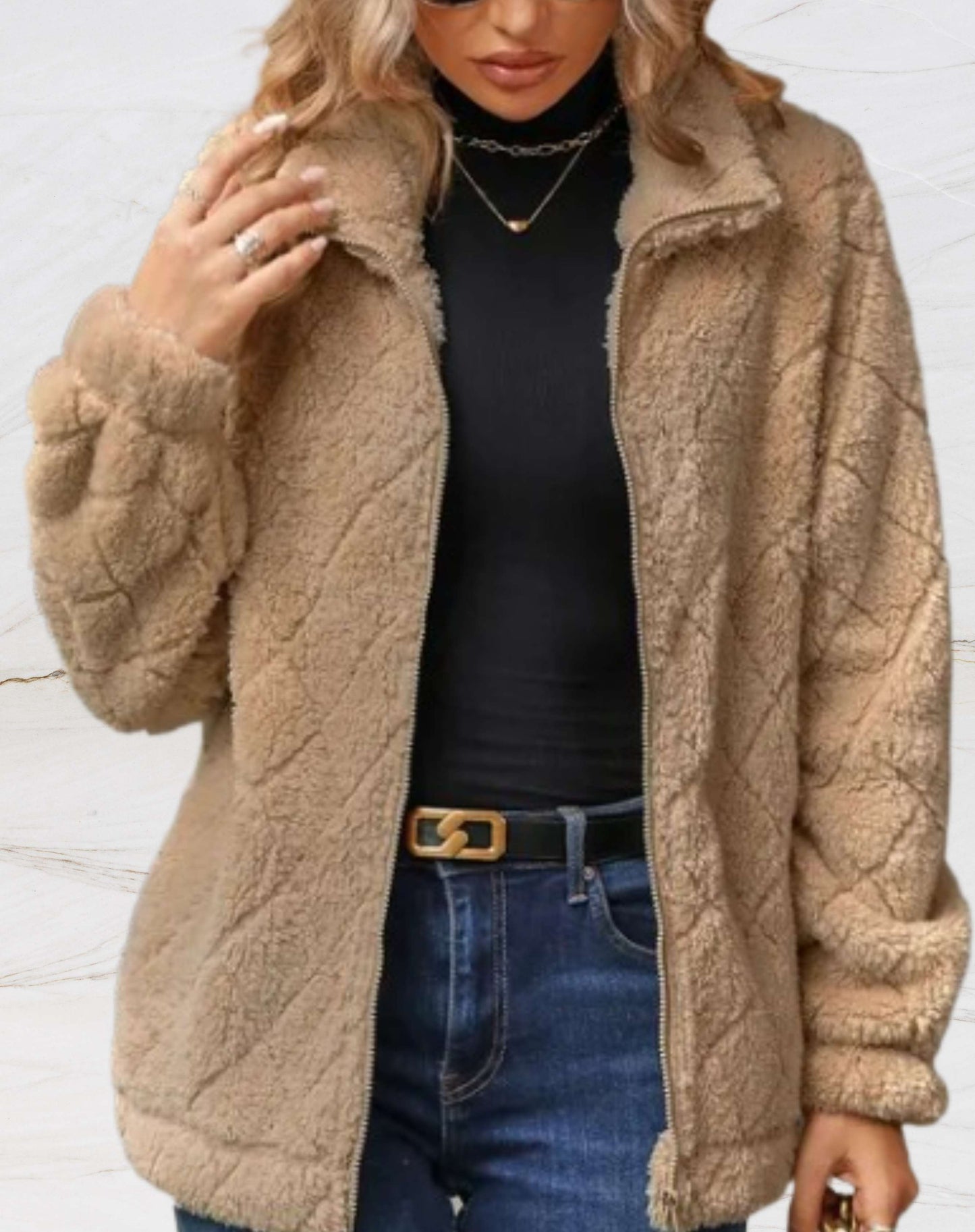 Street-wave Pink Teddy Coat Cozy Faux Fur Winter Jacket For Women Premium Stylish Warmth