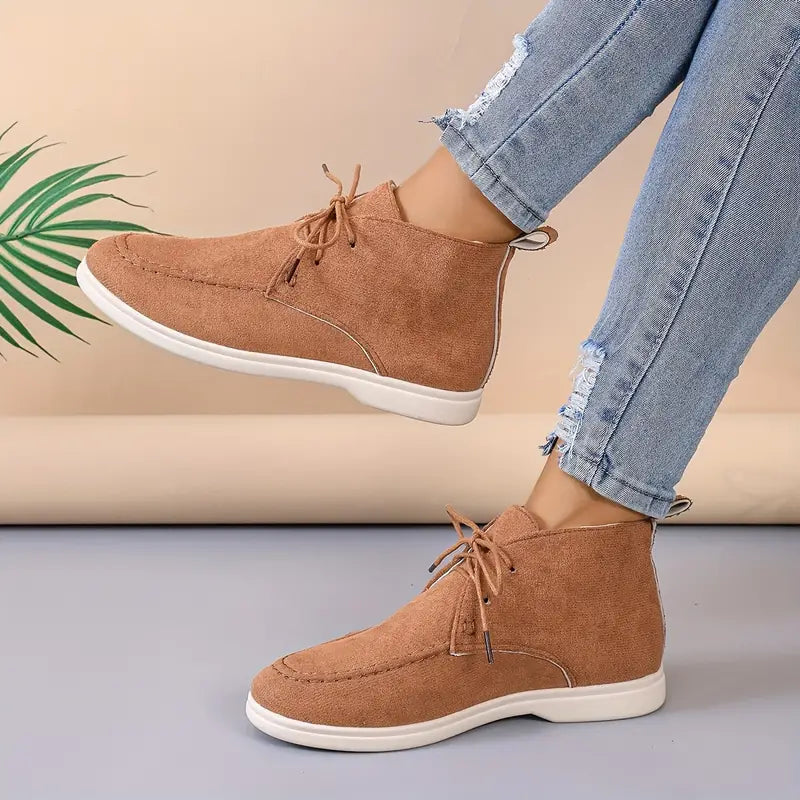 Street-wave Women Comfort Suede Ankle Boots - Cushioned Fit For Pain Free Steps, Stylish