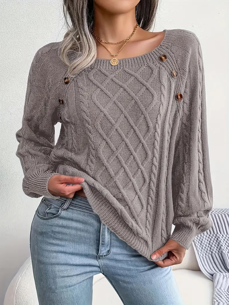 Street Wave Natalie Relaxed Crew Neck Pullover For Women Ultra Soft Everyday Comfort