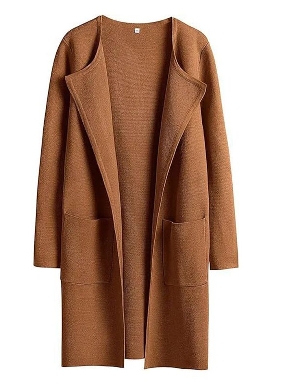 Street Wave Camel Lapel Jacket For Women Versatile Everyday Coat With Large Pockets