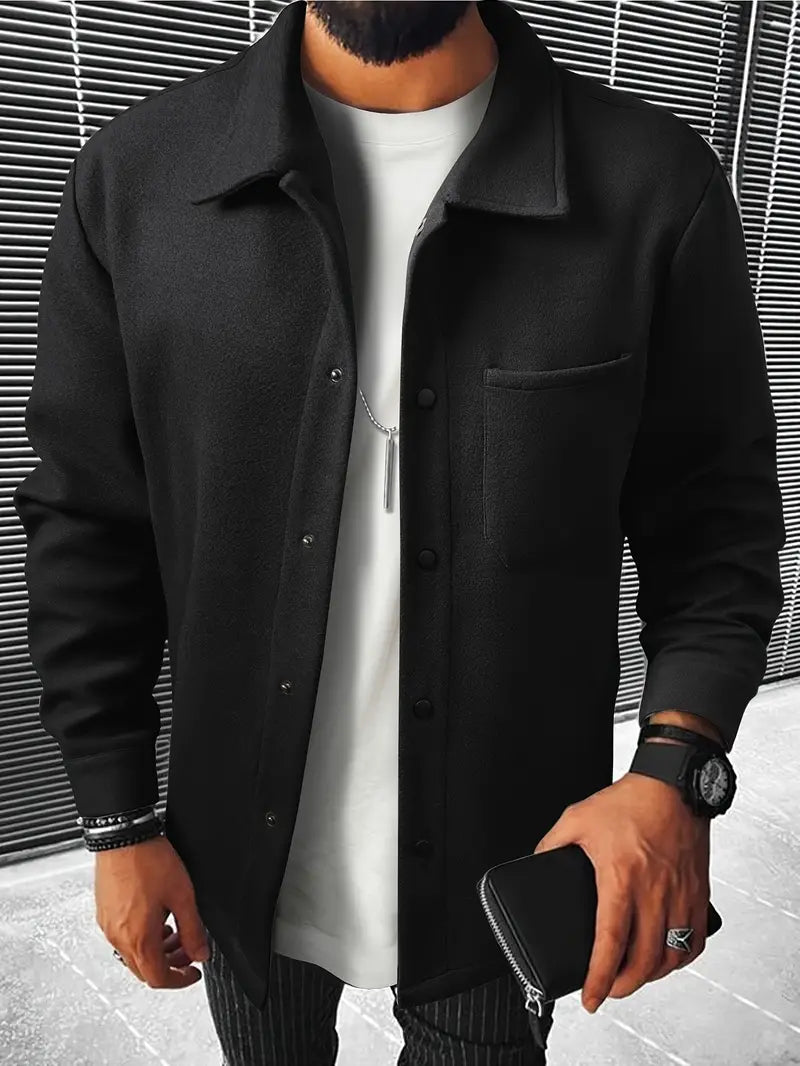 Street-wave Casual Padded Coat For Men With Buttoned Closure Warm And Stylish Everyday Outerwear
