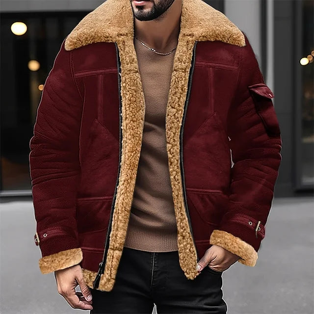 Street-Wave Men's Sherpa Jacket For Everyday Wear Warm Weatherproof Durable Outerwear