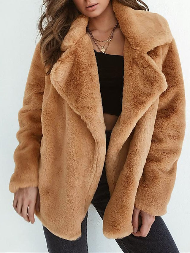 Street-wave Pink Faux Fur Coat For Women Cozy Luxe Outerwear With Soft Comfort And Style