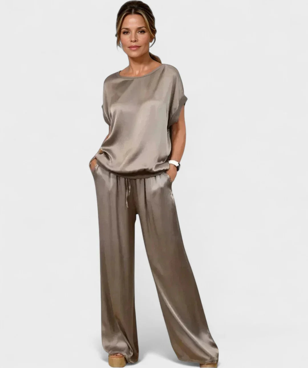 Street-Wave Natsuki Satin Ensemble Women On The Go