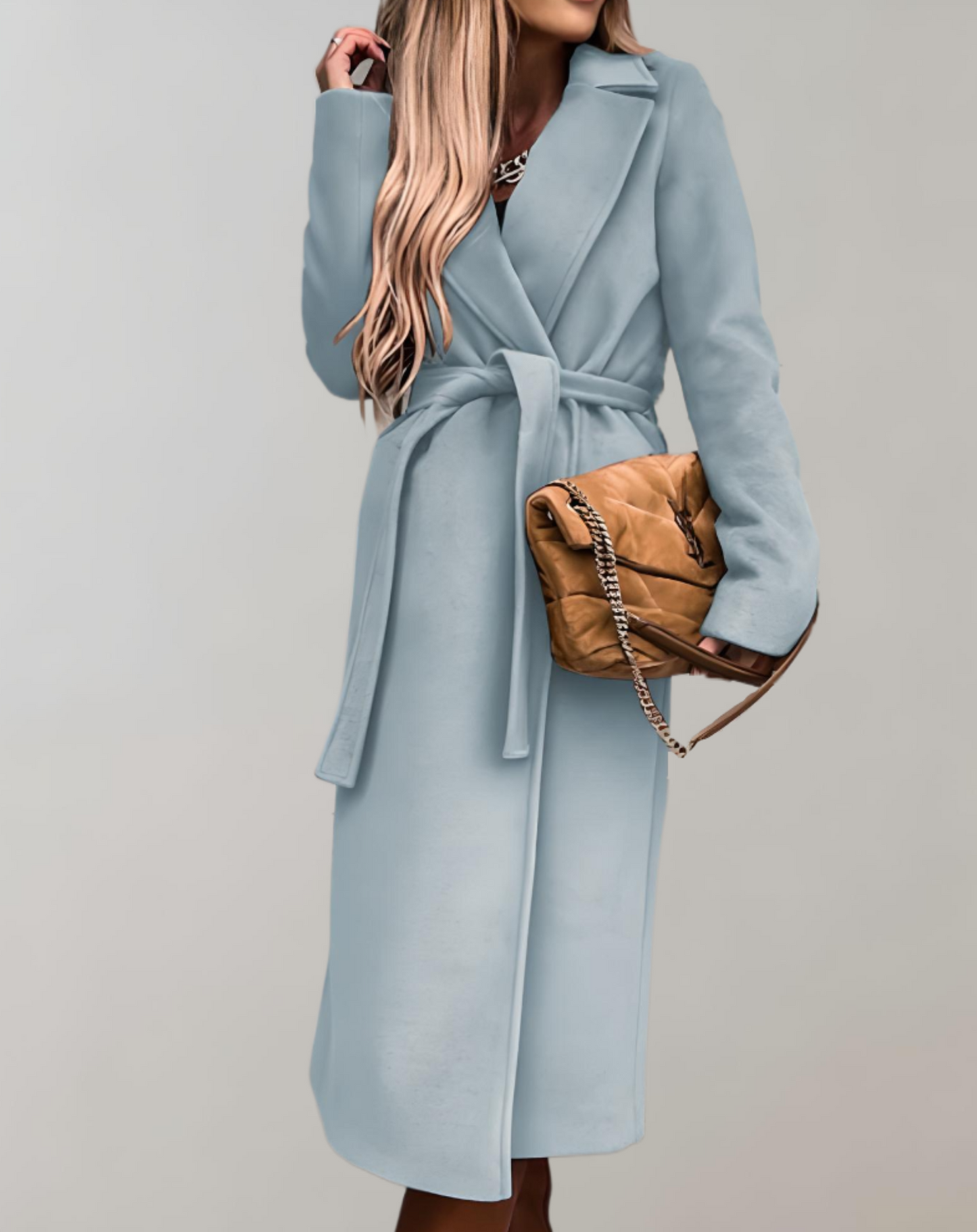 Street-Wave Belted Long Coat Breathable Lightweight Outerwear For Women Day To Night