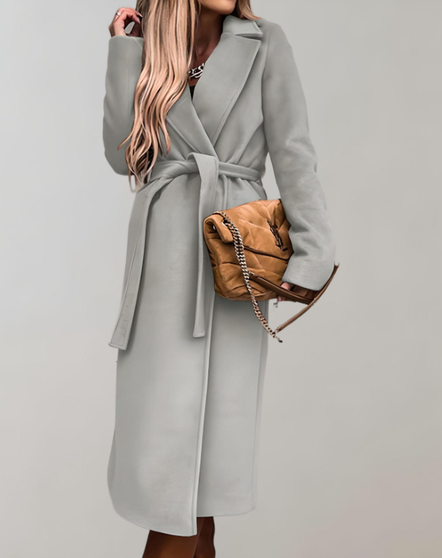 Street-Wave Belted Long Coat Breathable Lightweight Outerwear For Women Day To Night