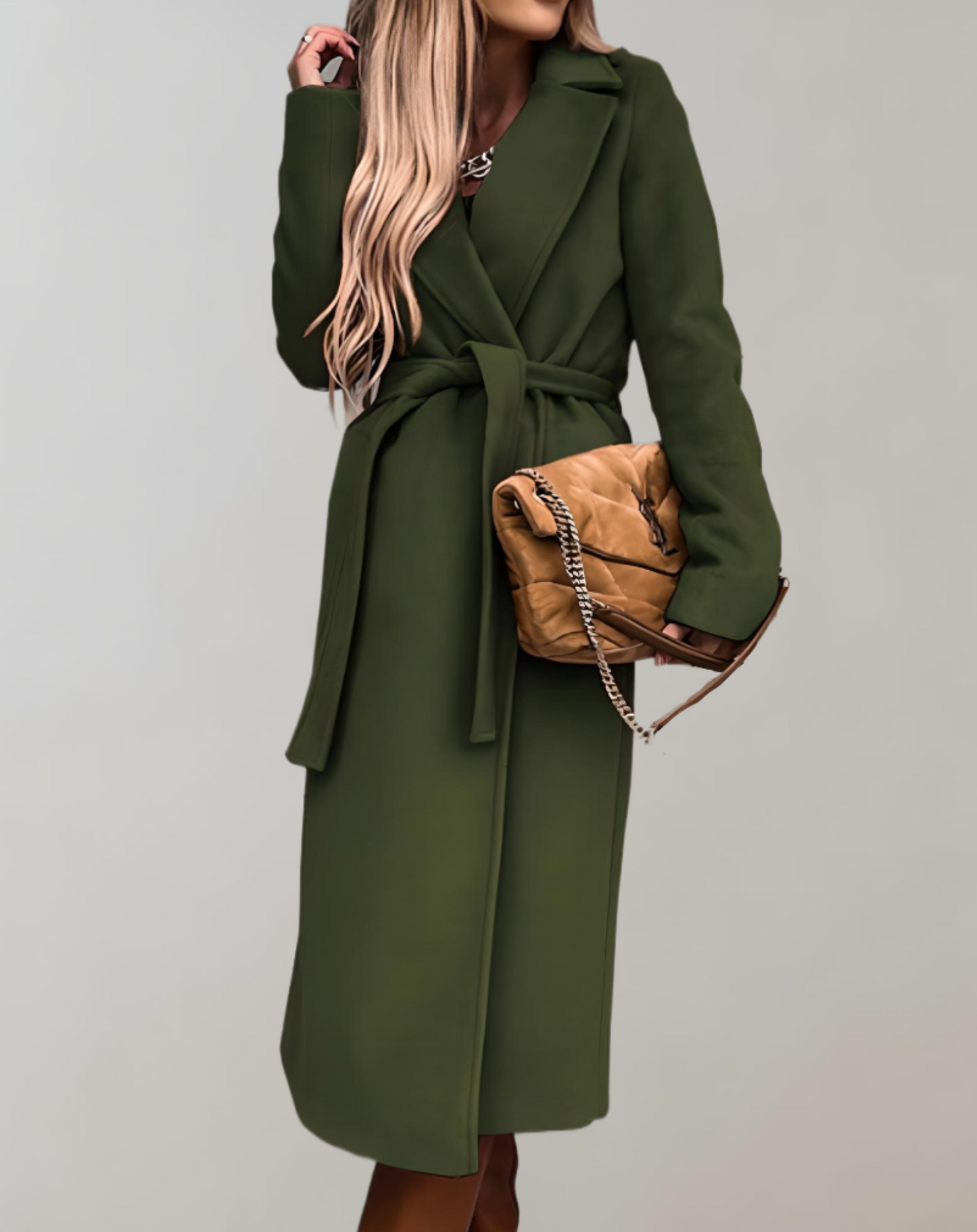 Street-Wave Belted Long Coat Breathable Lightweight Outerwear For Women Day To Night