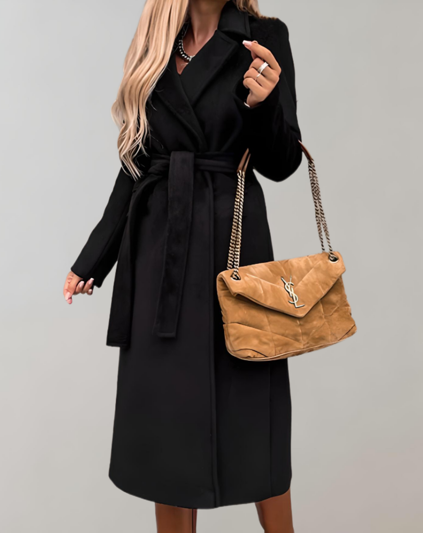 Street-Wave Belted Long Coat Breathable Lightweight Outerwear For Women Day To Night