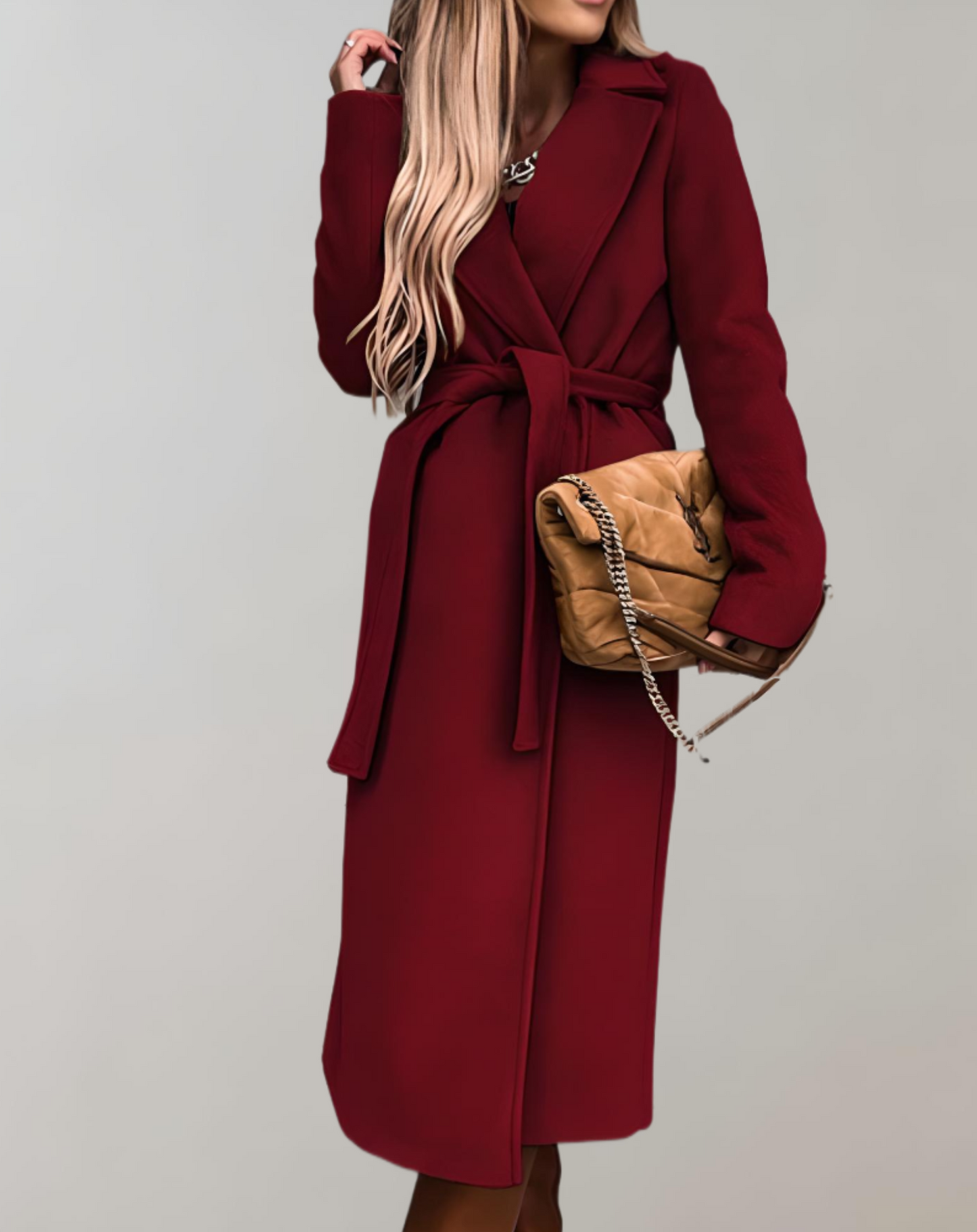 Street-Wave Belted Long Coat Breathable Lightweight Outerwear For Women Day To Night