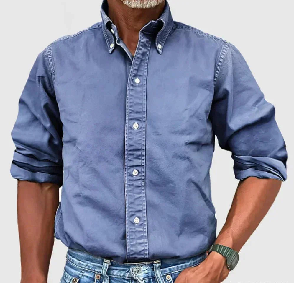 Street-Wave Men's Khaki Casual Button-Up Shirt For Everyday Comfort