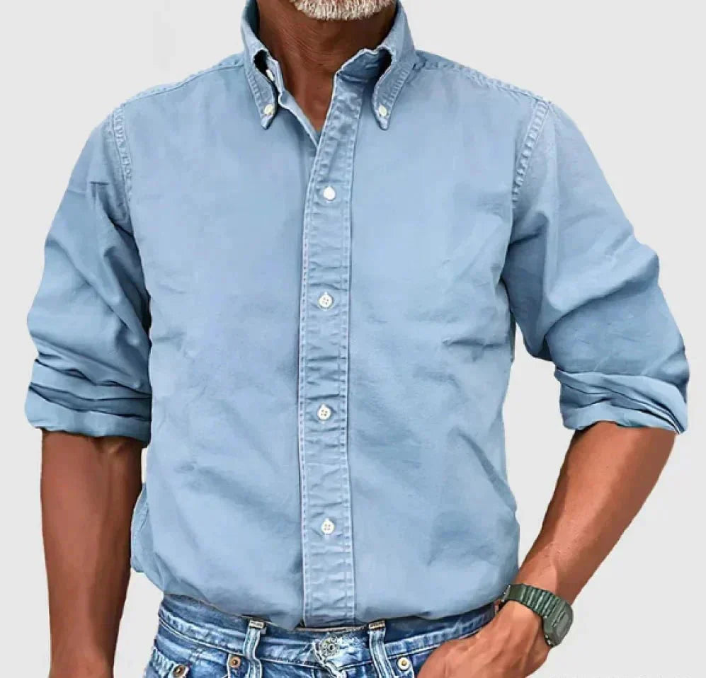 Street-Wave Men's Khaki Casual Button-Up Shirt For Everyday Comfort