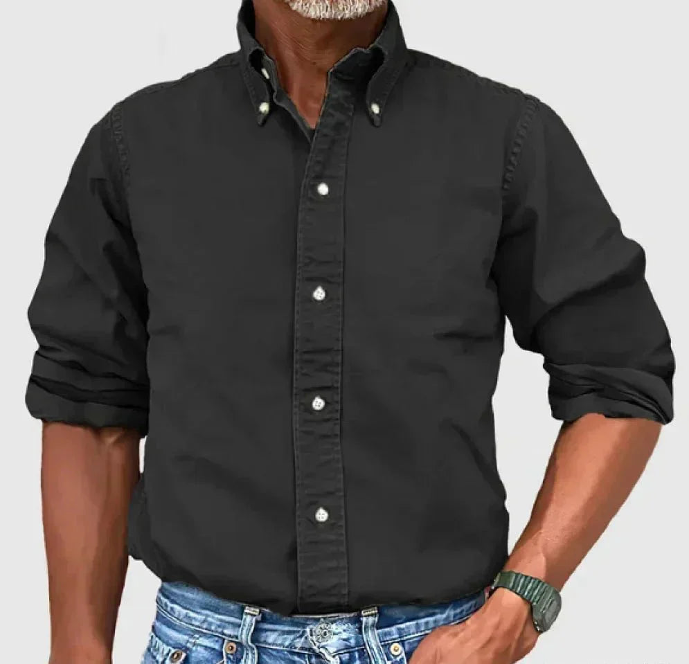 Street-Wave Men's Khaki Casual Button-Up Shirt For Everyday Comfort