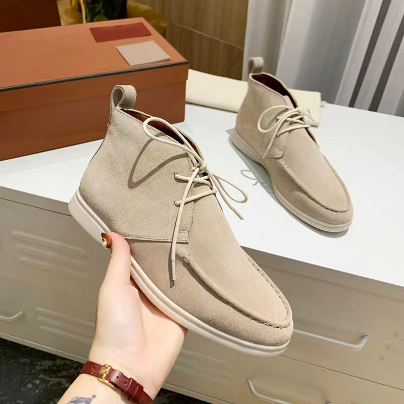Street-Wave Flat Lace-Up Ankle Boots For All-Day Comfort And Versatile All-Year Wear For Women