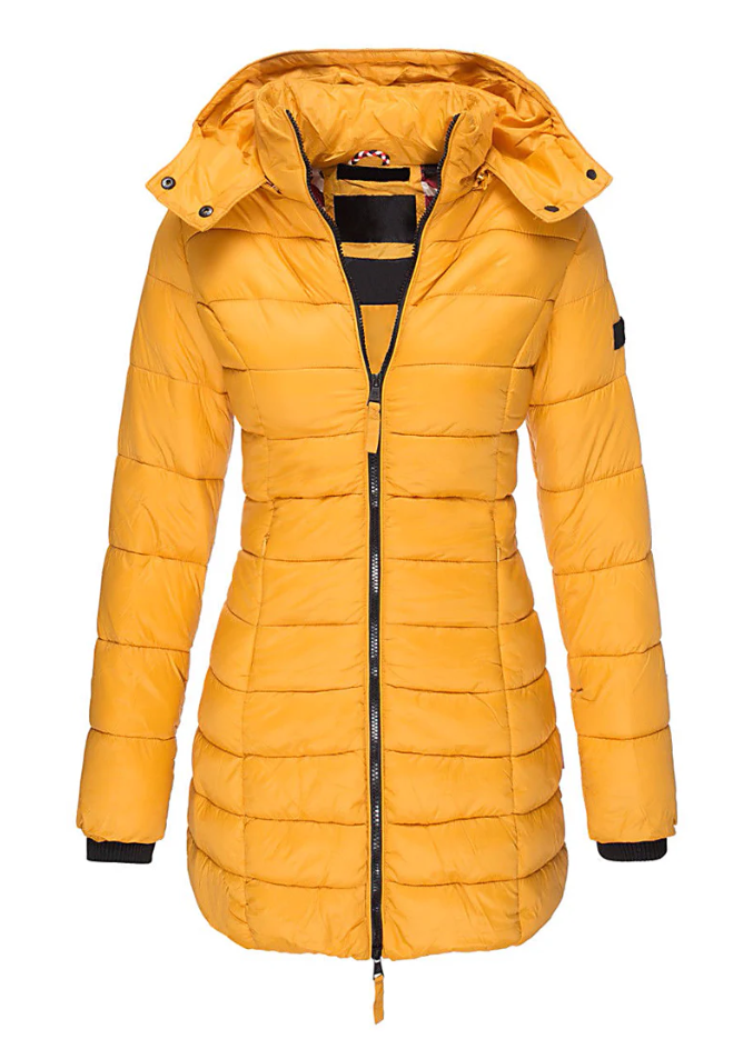 Street Wave Womens Puffer Coat With Insulation Mid Length Tailored Fit Cozy Winter Warmth