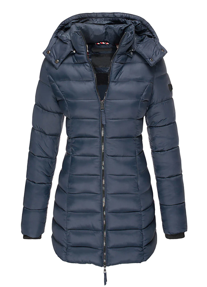 Street Wave Womens Puffer Coat With Insulation Mid Length Tailored Fit Cozy Winter Warmth