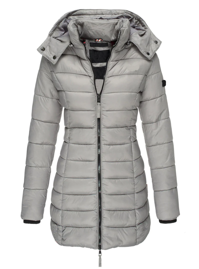 Street Wave Womens Puffer Coat With Insulation Mid Length Tailored Fit Cozy Winter Warmth
