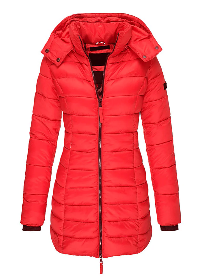Street Wave Womens Puffer Coat With Insulation Mid Length Tailored Fit Cozy Winter Warmth
