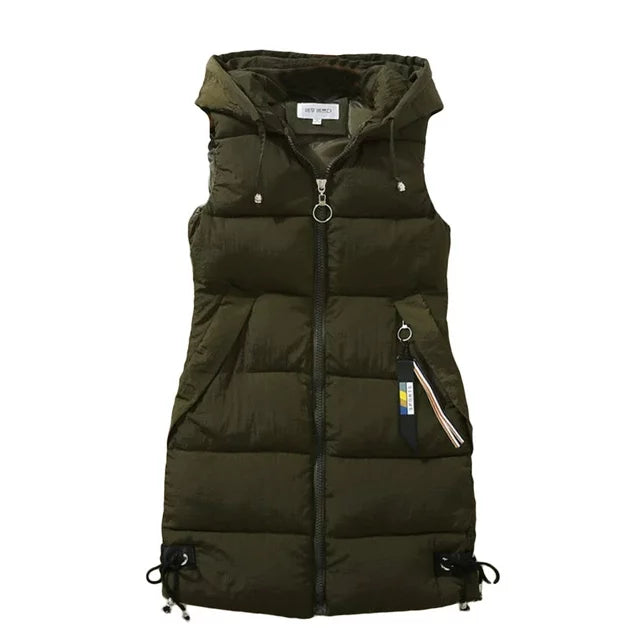 Street-wave Puffer Bodywarmer With Removable Hood For Women Lightweight Warmth Versatile Layering