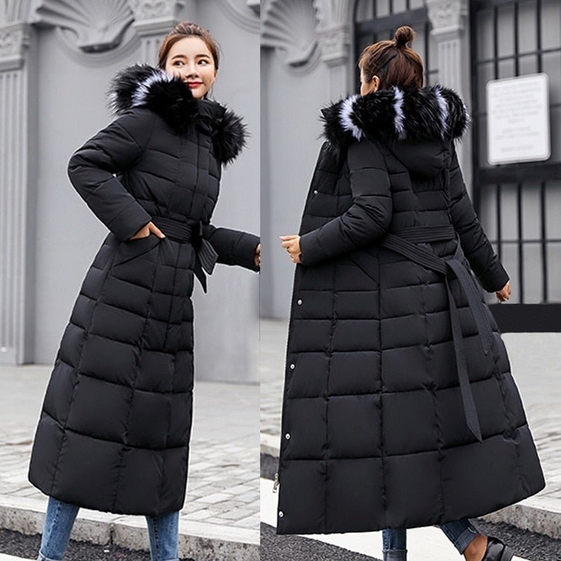 Street-Wave Lieka Long Winter Puffer Coat For Women Waterproof Warmth With Detachable Hood And Ample Pockets