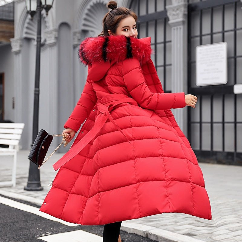 Street-Wave Lieka Long Winter Puffer Coat For Women Waterproof Warmth With Detachable Hood And Ample Pockets