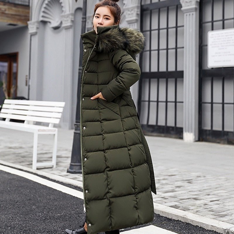Street-Wave Lieka Long Winter Puffer Coat For Women Waterproof Warmth With Detachable Hood And Ample Pockets