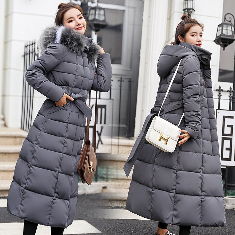 Street-Wave Lieka Long Winter Puffer Coat For Women Waterproof Warmth With Detachable Hood And Ample Pockets