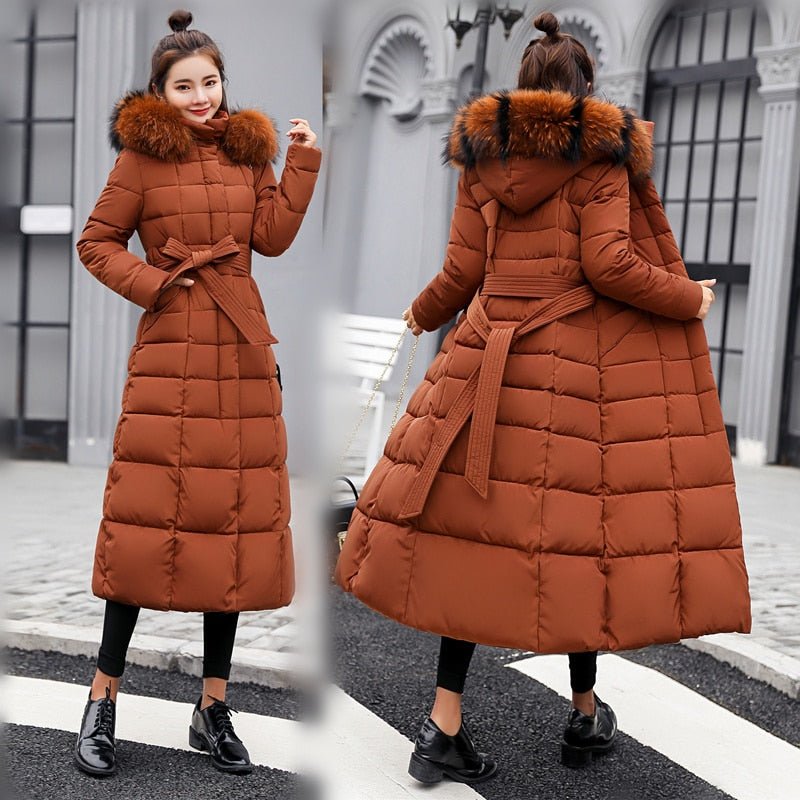 Street-Wave Lieka Long Winter Puffer Coat For Women Waterproof Warmth With Detachable Hood And Ample Pockets