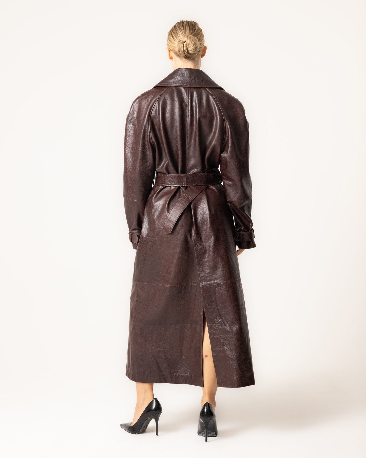 Leather Trench Coat For Women Street-Wave Belted Luxurious Timeless Style And Function