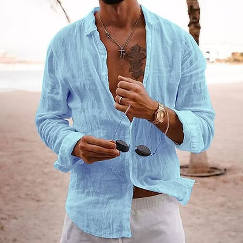 Faustus Summer Mens Breathable Cotton Shirt For Cool Comfort And Everyday Style Versatile