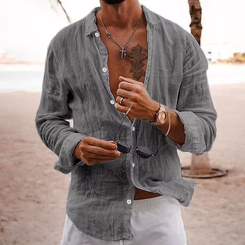 Faustus Summer Mens Breathable Cotton Shirt For Cool Comfort And Everyday Style Versatile