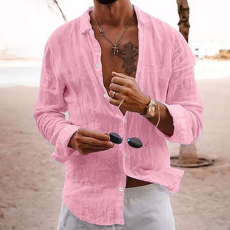 Faustus Summer Mens Breathable Cotton Shirt For Cool Comfort And Everyday Style Versatile