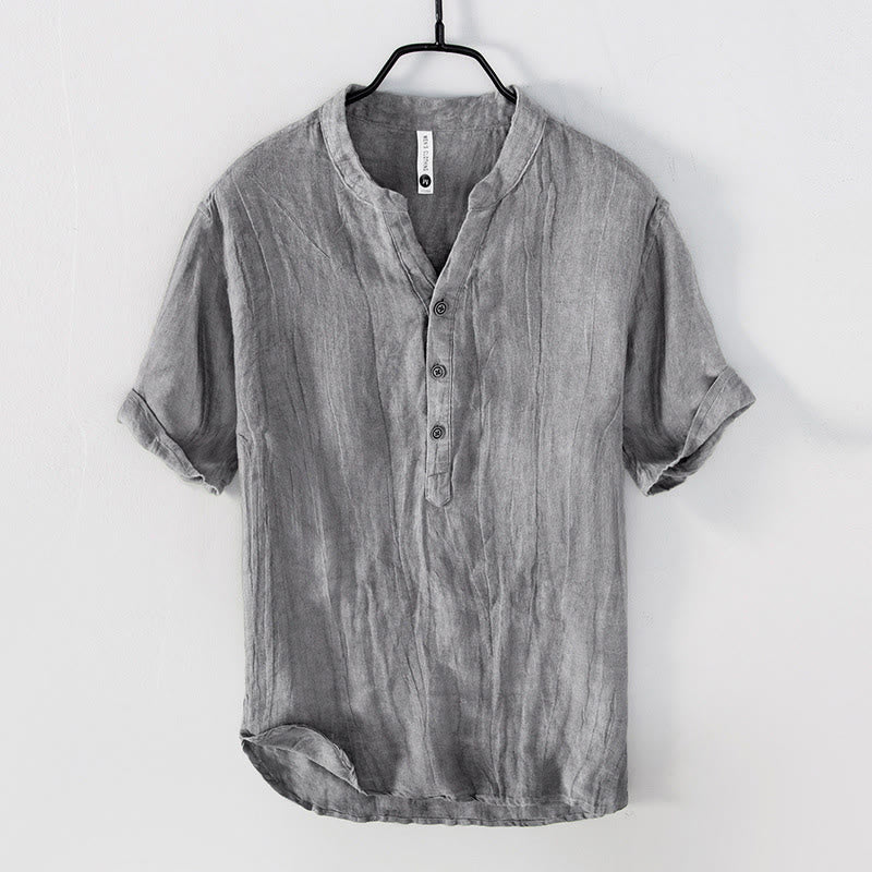 Ludwigus Breathable Linen Shirt For Summer Men Lightweight