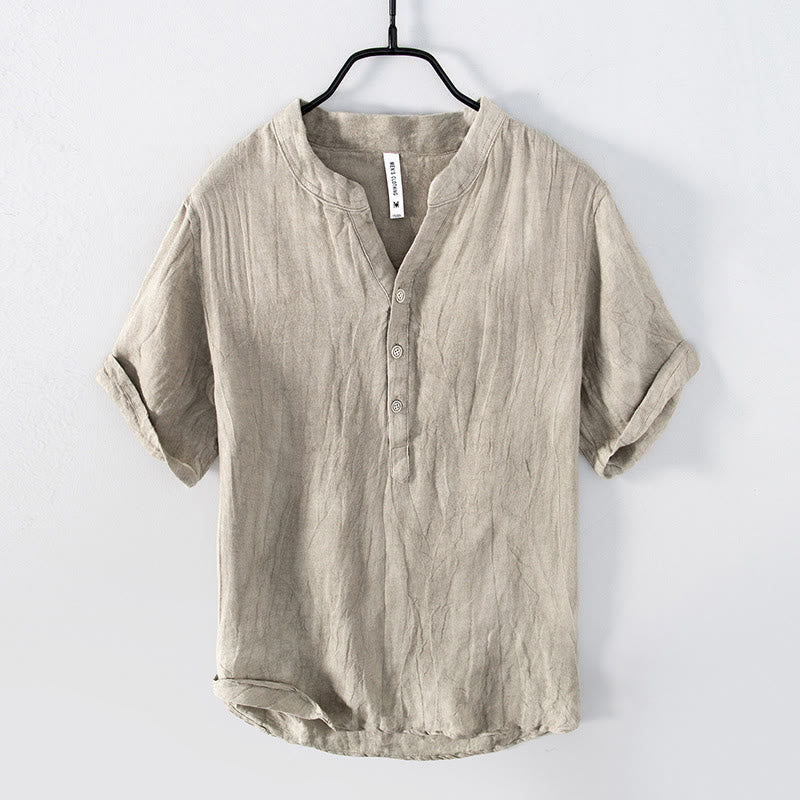 Ludwigus Breathable Linen Shirt For Summer Men Lightweight