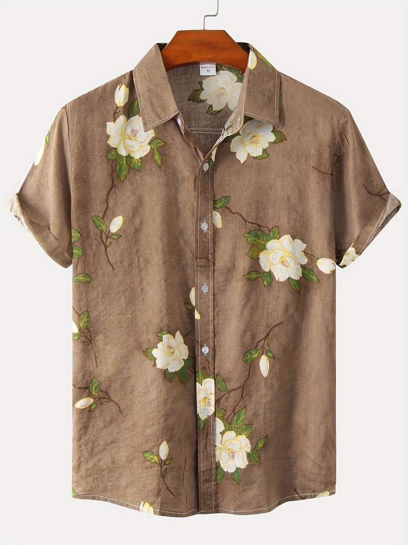 Engelhard Breathable Floral Summer Shirt for Men Lightweight Comfort Relaxed Fit for Everyday Style