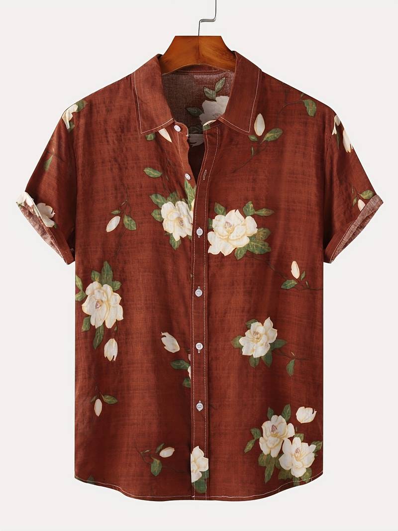Engelhard Breathable Floral Summer Shirt for Men Lightweight Comfort Relaxed Fit for Everyday Style