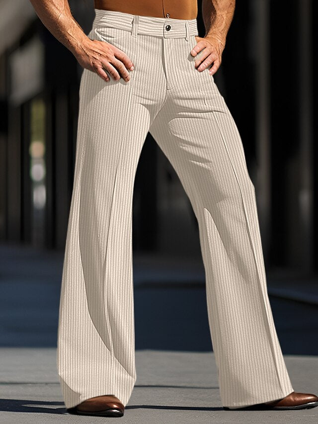 Street-wave Corduroy Wide Leg Pants for Men with Retro Style and Superior Comfort Flared Fit