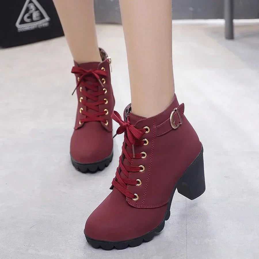 Street-wave Lace Up Ankle Boots Ava For Women Elegant Comfort To Elevate Autumn Outfits