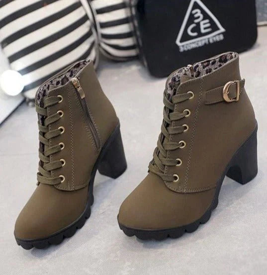 Street-wave Lace Up Ankle Boots Ava For Women Elegant Comfort To Elevate Autumn Outfits