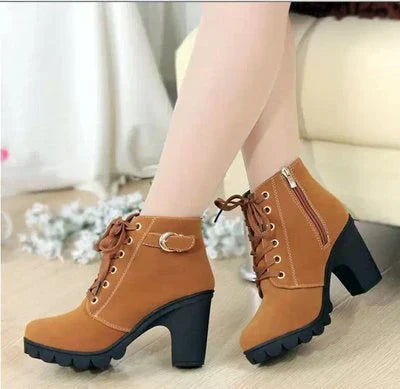 Street-wave Lace Up Ankle Boots Ava For Women Elegant Comfort To Elevate Autumn Outfits