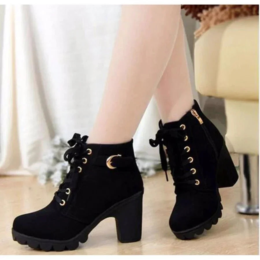 Street-wave Lace Up Ankle Boots Ava For Women Elegant Comfort To Elevate Autumn Outfits