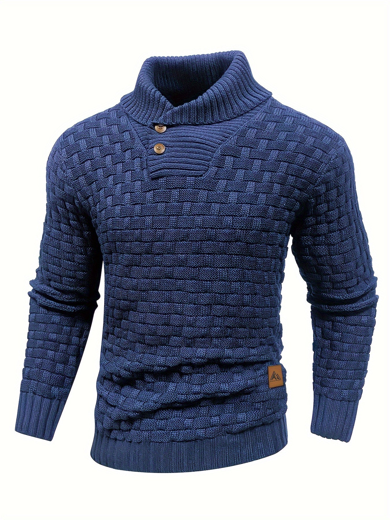 Street-wave Braided Knit Pullover Sweater For Men Classic Comfort Everyday Essential
