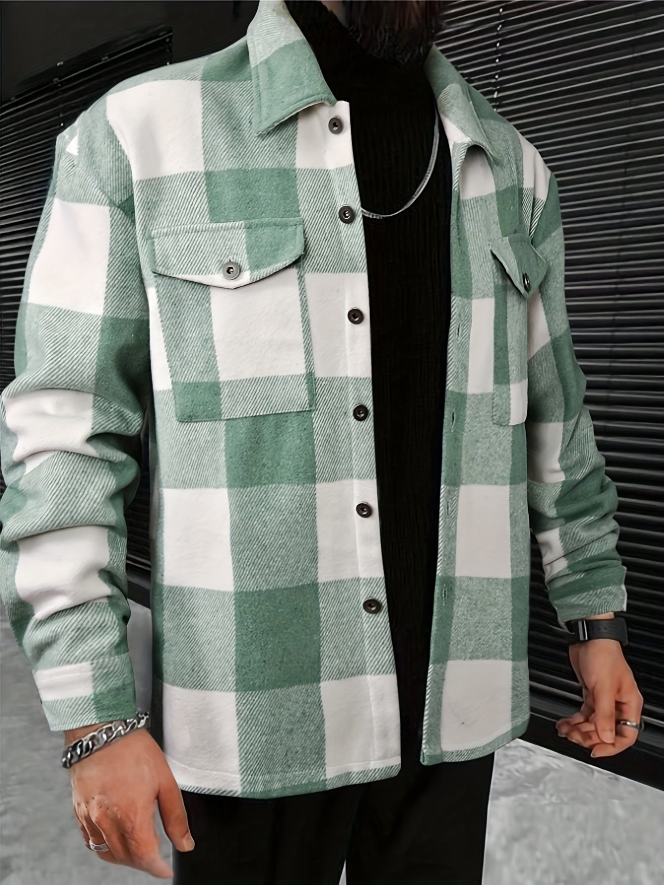 Street-wave Cotton Checkered Shirt Jacket For Men Effortless Comfort And Timeless Style