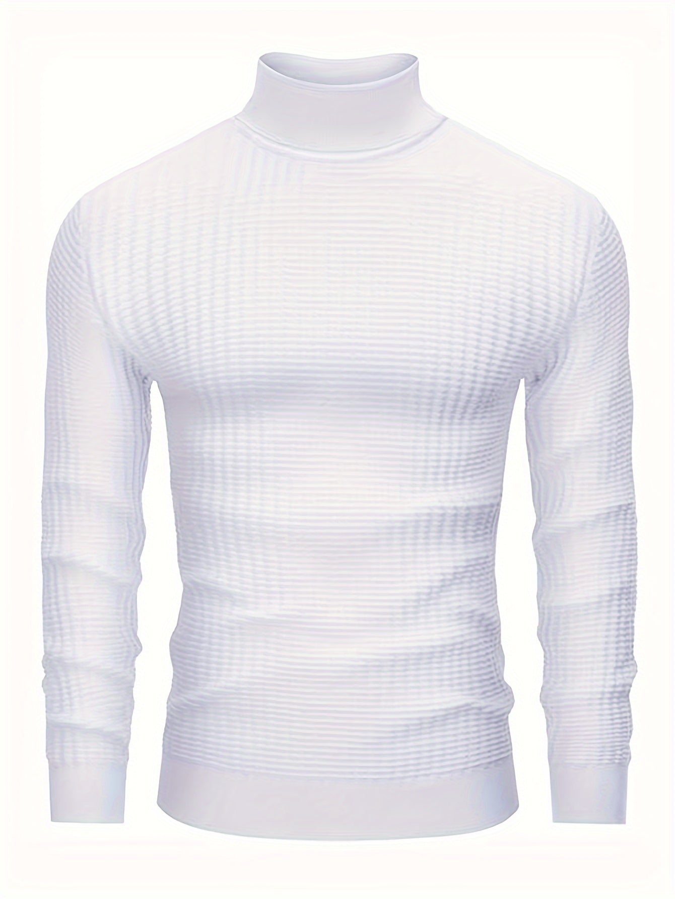 Street-Wave Waffle Knit Rollneck Pullover For Men Timeless Comfort And Versatile Style
