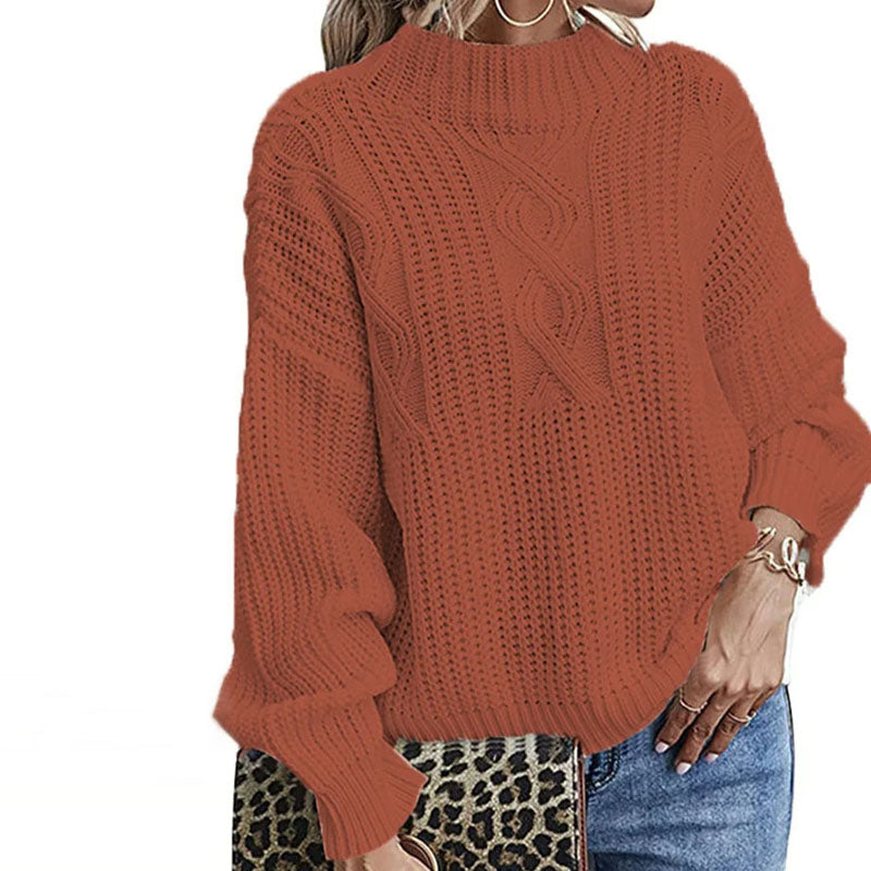 Street-wave Cable Knit Sweater For Women Comfort Classic Acrylic Pullover Timeless Wardrobe Essential