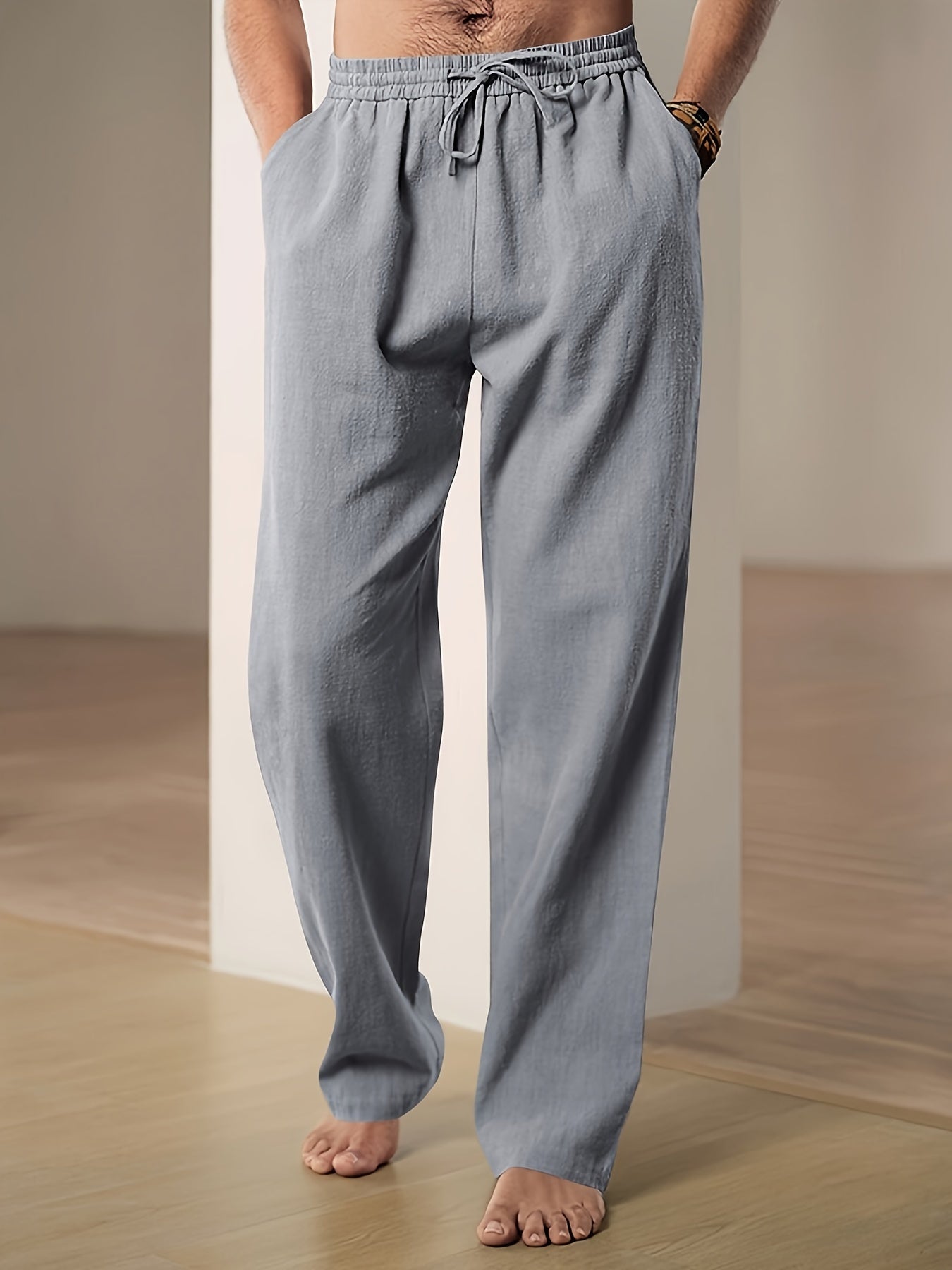 Street-Wave Men's Lounge Pants Nordic Flair Lightweight Elastic Drawstring