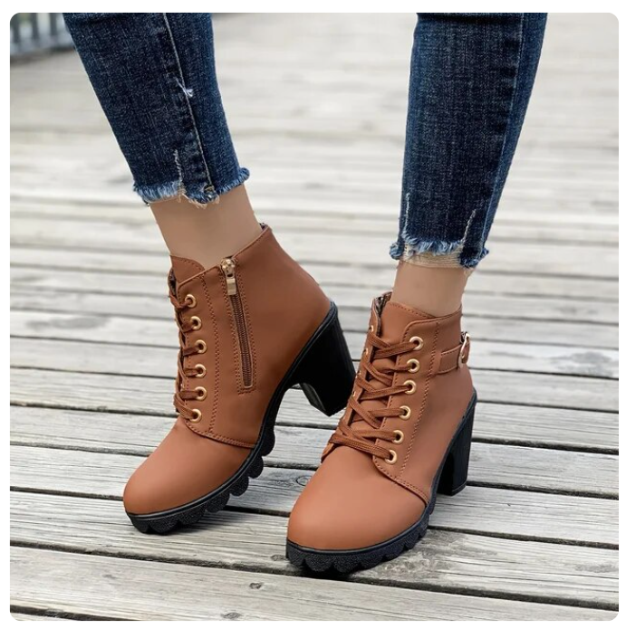 Street-Wave Women's Ankle Boots With Side Zipper For Everyday Casual Wear And All Day Comfort